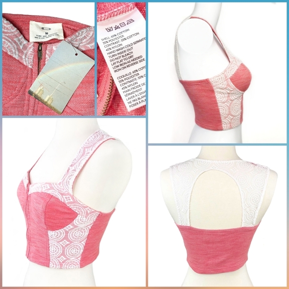 UO PINS & NEEDLES ❤ Sweetheart Lace Crop Top (Med) - Picture 7 of 8